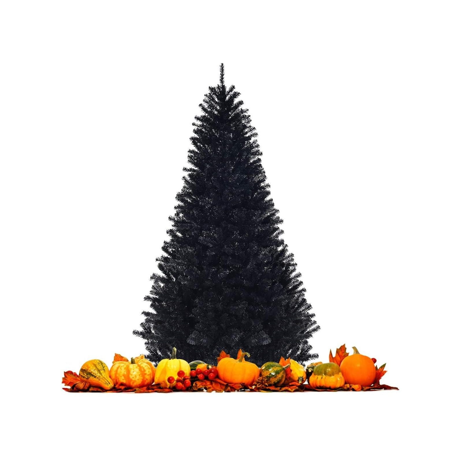 Drevy 6ft/7.5ft Black Artificial Christmas Tree, Unlit Tree with 1036/1258 Branch Tips and Metal