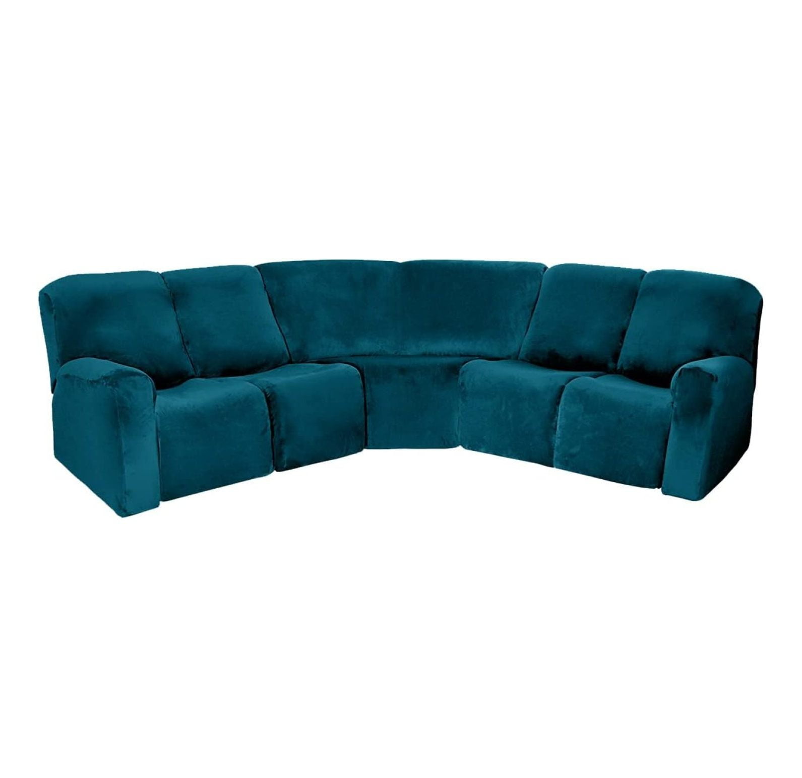 Drevy 7Piece L Shape Velvet Stretch Recliner Corner Sofa Cover, Corner