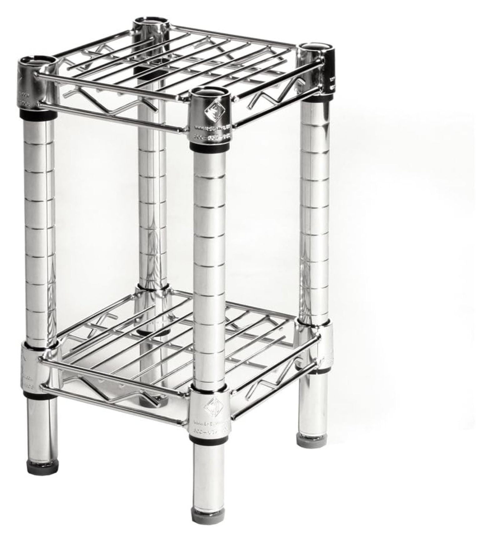 Drevy. 8" d x 8" w Chrome Wire Shelving with 2 Tier Shelves, Weight