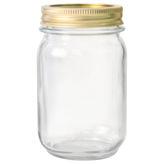 Drevy AHG17 1 Pint Home Canning Jars with Metal Lids and Rings, Clear - Pack of 12