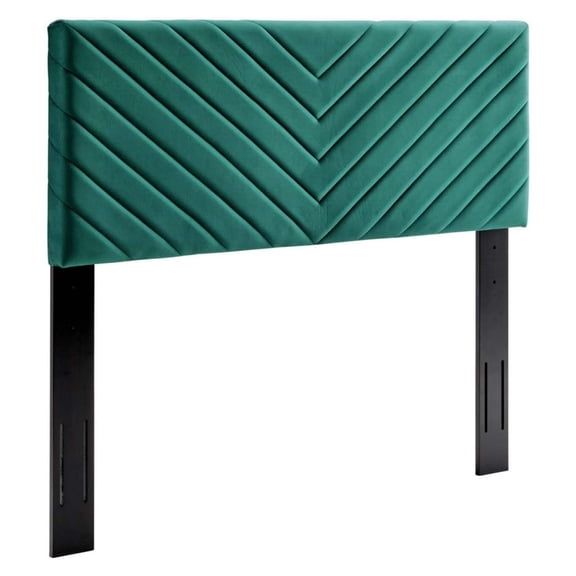 Drevy Alyson Angular Channel Tufted Performance Velvet Full/Queen Headboard in Teal