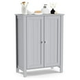 thumbnail image 1 of Drevy Bathroom Floor Cabinet - Freestanding Side Storage Organizer with Double Doors & Adjustable Shelf, Wooden Storage Cabinet for Living Room, Bedroom, Kitchen, Entryway (Grey), 1 of 8