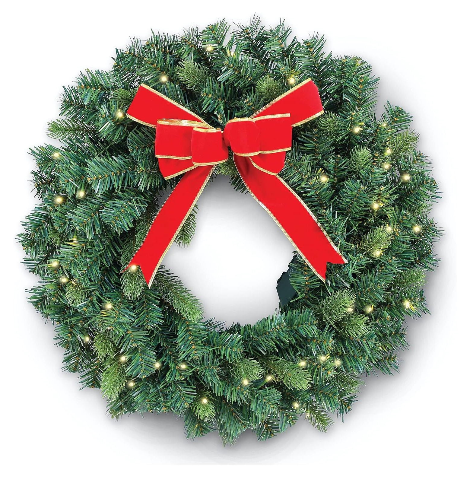 Drevy Battery Operated Wreath for Front Door. PreLit Xmas Lighted
