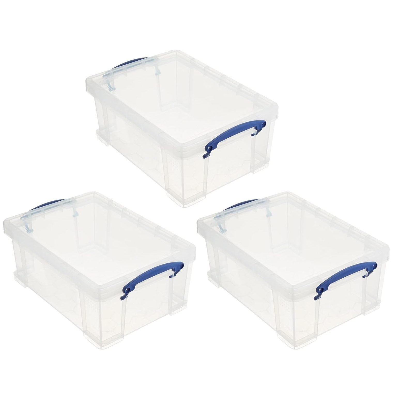 Drevy Box Stackable 9 Liter Plastic Storage Container Bin with Snap Lid