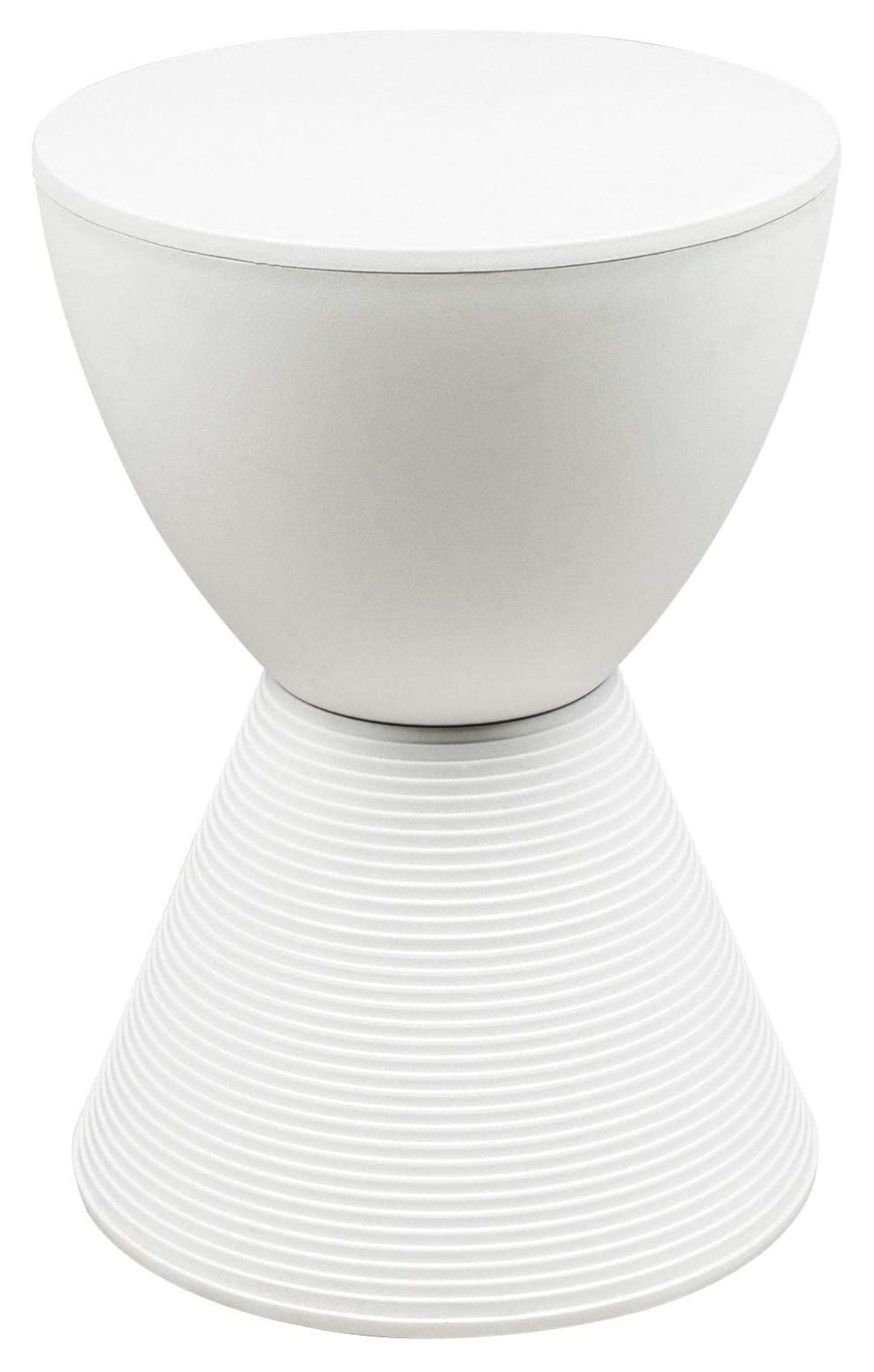 White Modern Round Polypropylene Side Table