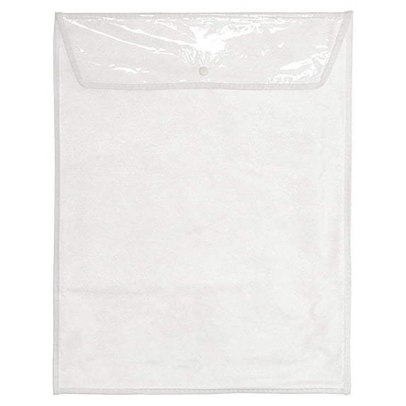 Drevy Breathable Cashmere Sweater Storage Bag, Convenient Snap with Flap Closure, Clear Window for Easy Identification, 14"x18", Pack of 6, White …