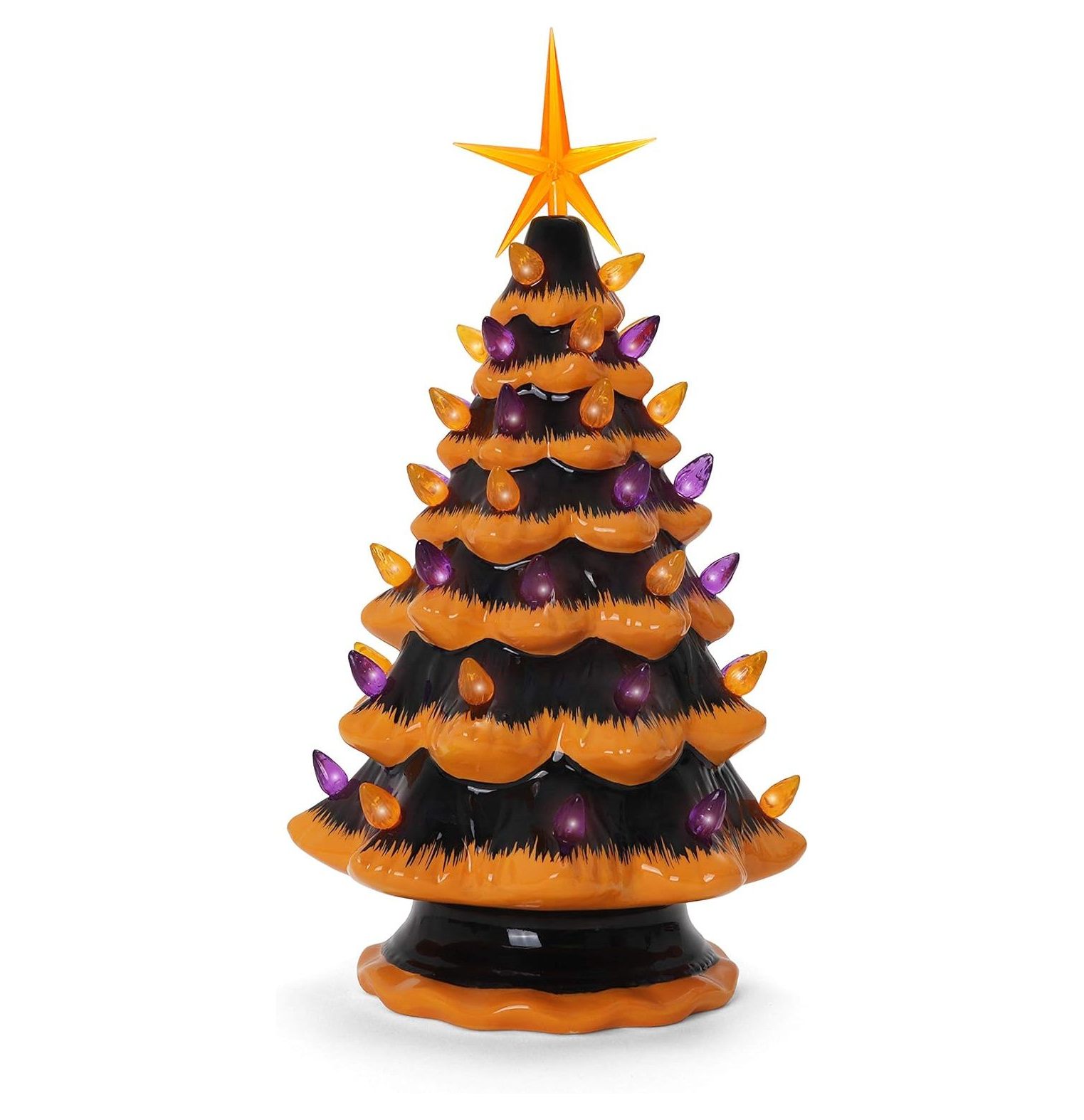 Drevy Ceramic Christmas Tree Ceramic Tree Orange Tree Lighted