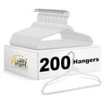 thumbnail image 1 of Drevy Clothes Hangers 200 Pack - Non-Velvet Plastic Hangers for Clothes Heavy Duty Coat Hanger Set -Space-Saving Closet Hangers with Chrome Swivel Hook, Functional Non-Flocked Hangers, White, 1 of 8