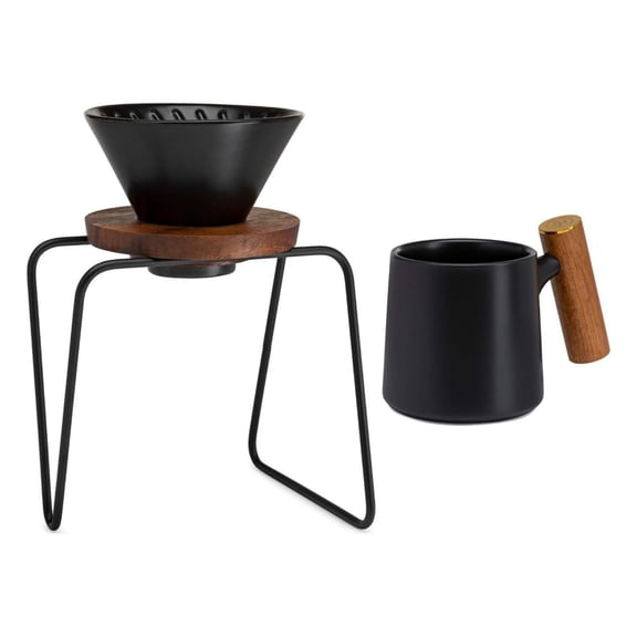 Drevy Coffee Enthusiast Bundle Set - Single Serve Pour Over Coffee Maker Set w/Coffee Mug, Compatible with No. 2 Filter, V60 Dripper, BPA , 2 Way Drip Coffee Maker (2 Items)