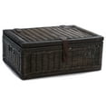 thumbnail image 1 of Drevy Covered Wicker Storage Basket, Large, 20 in L x 14 in W x 8 in H, Antique Walnut Brown, 1 of 6