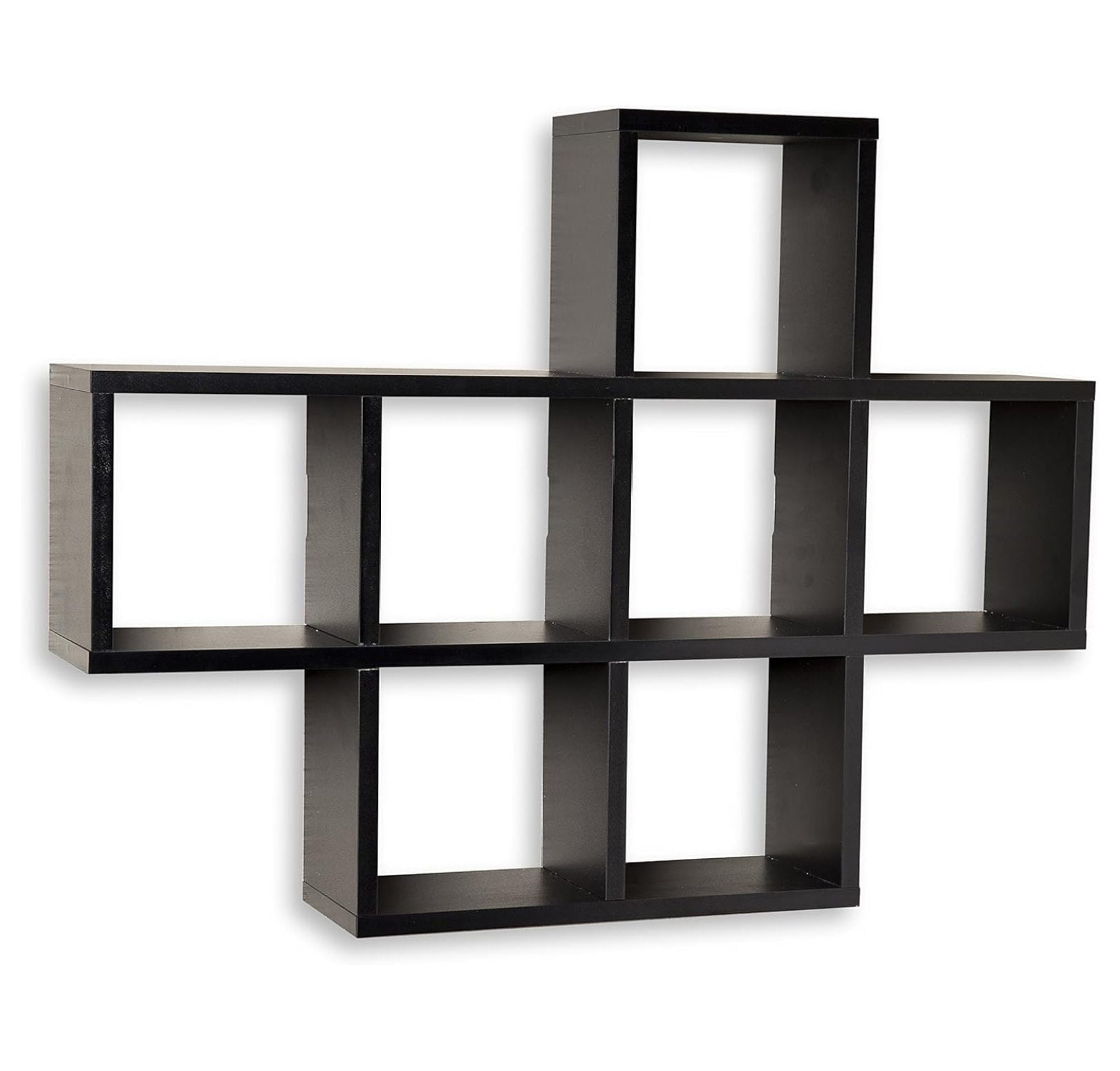 Kids Black MDF Cubby Shelving Unit with 7 Cubbies