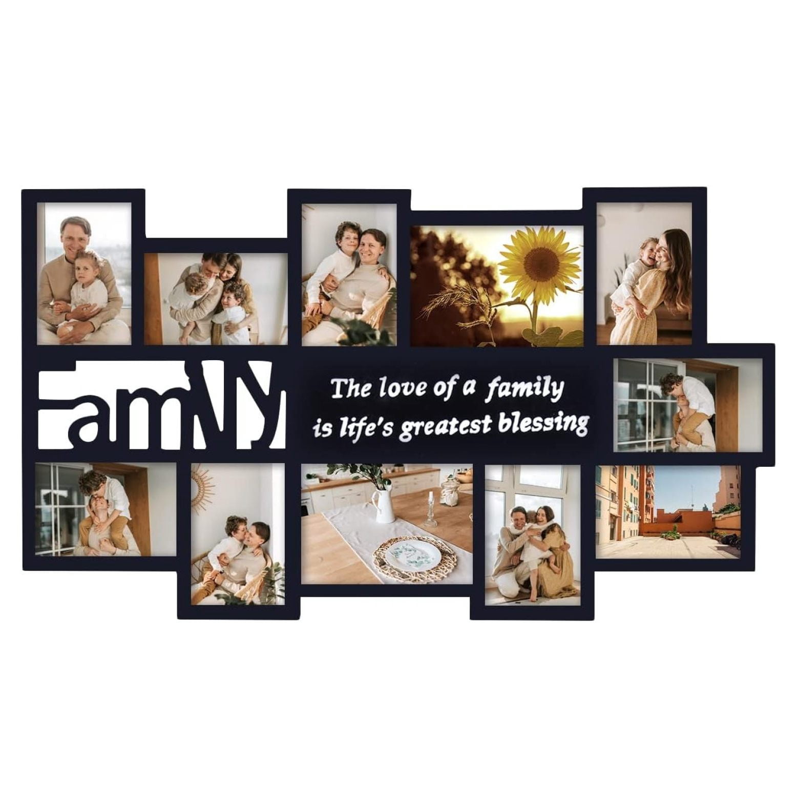 Drevy Decorative Handcrafted Wood Family Wall Hanging Collage Picture ...