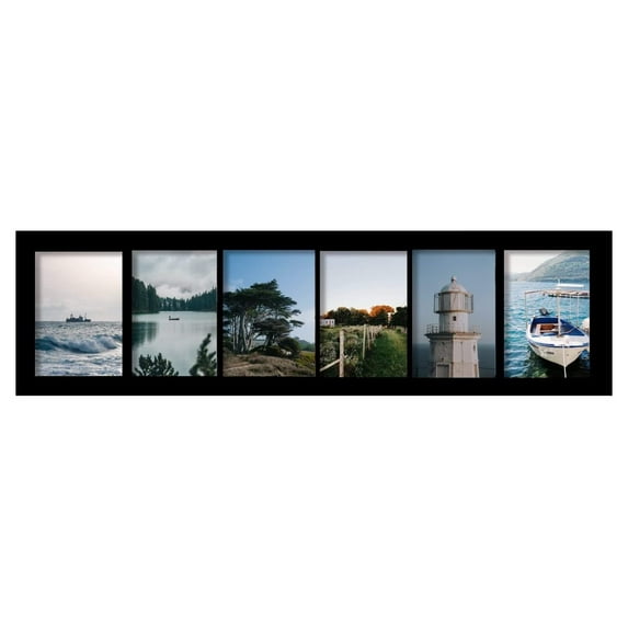 Drevy Decorative Handcrafted Wood Wall Hanging Collage Picture Frame with 6 - 5 x 7 Inch Openings