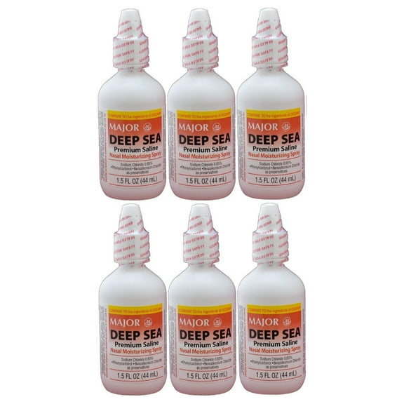 Drevy Deep Sea Saline Generic for Ocean Nasal Moisturizing Spray, 1.5 fl oz Each, 6 Count