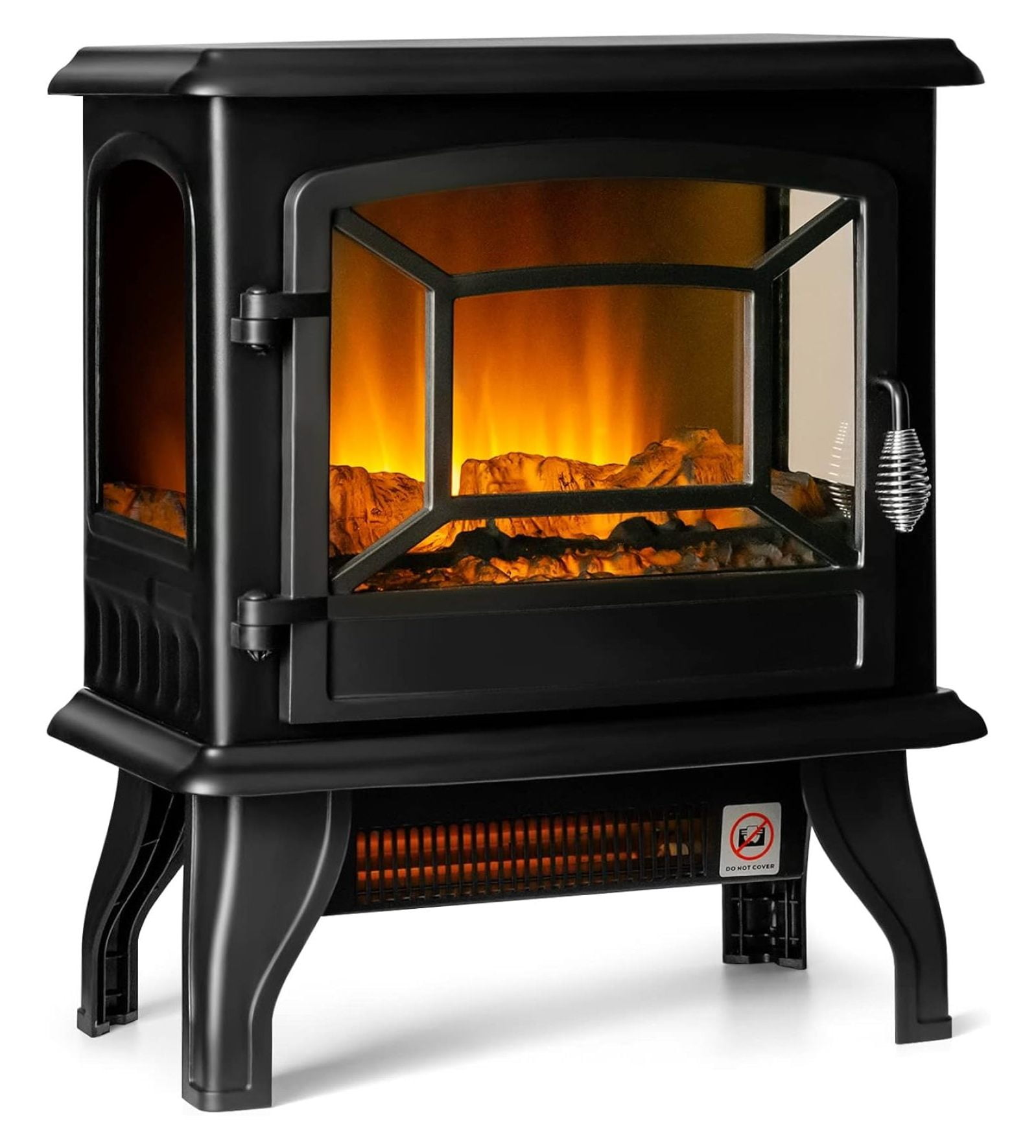 Drevy Electric Fireplace Stove, Freestanding Fireplace Heater with