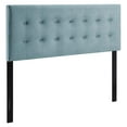 thumbnail image 1 of Drevy Emily King Biscuit Tufted Performance Velvet Headboard, Light Blue, 1 of 7