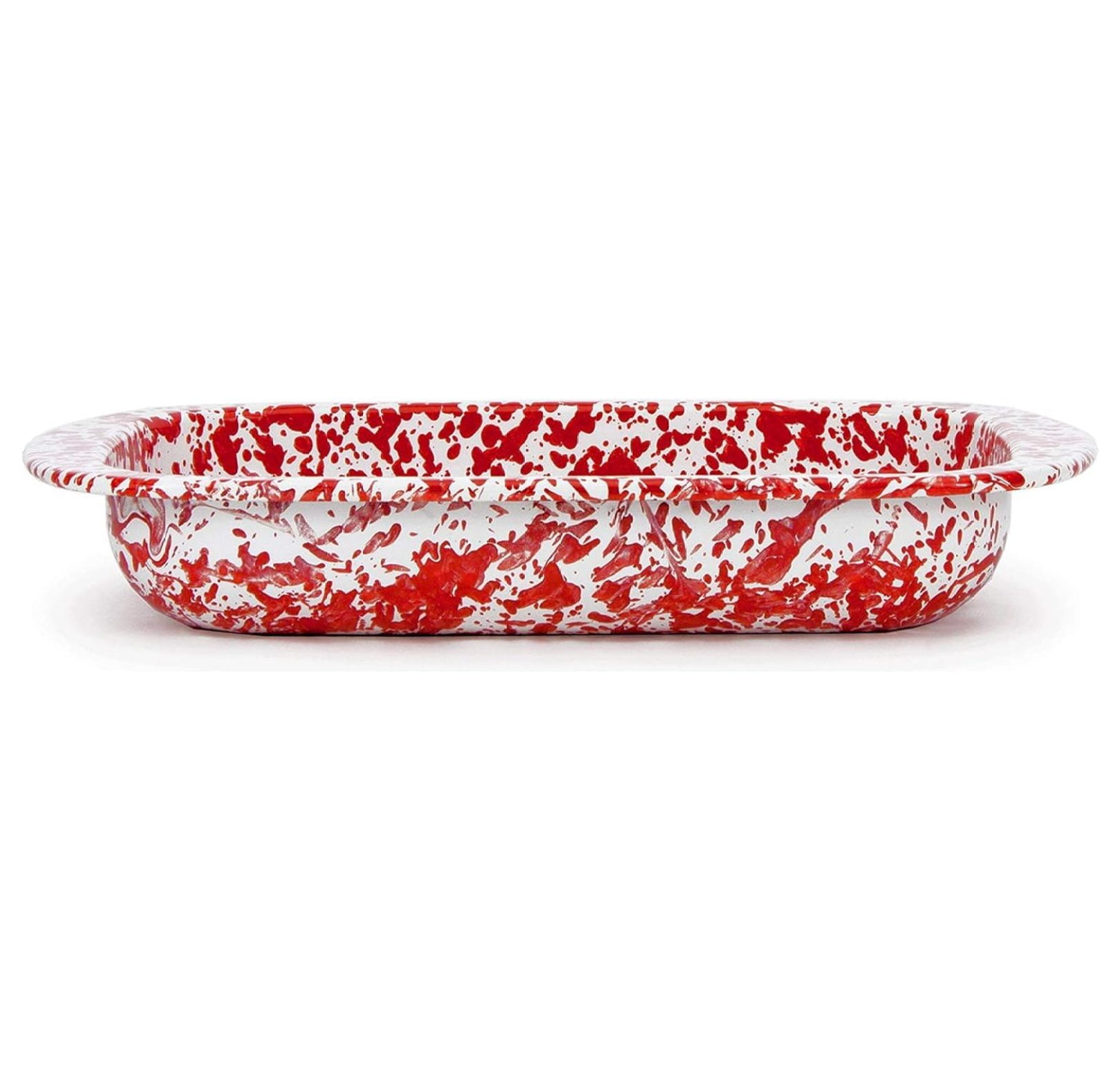 Drevy Enamelware - Red Swirl Pattern - 3qt Baking Pan - Walmart.com