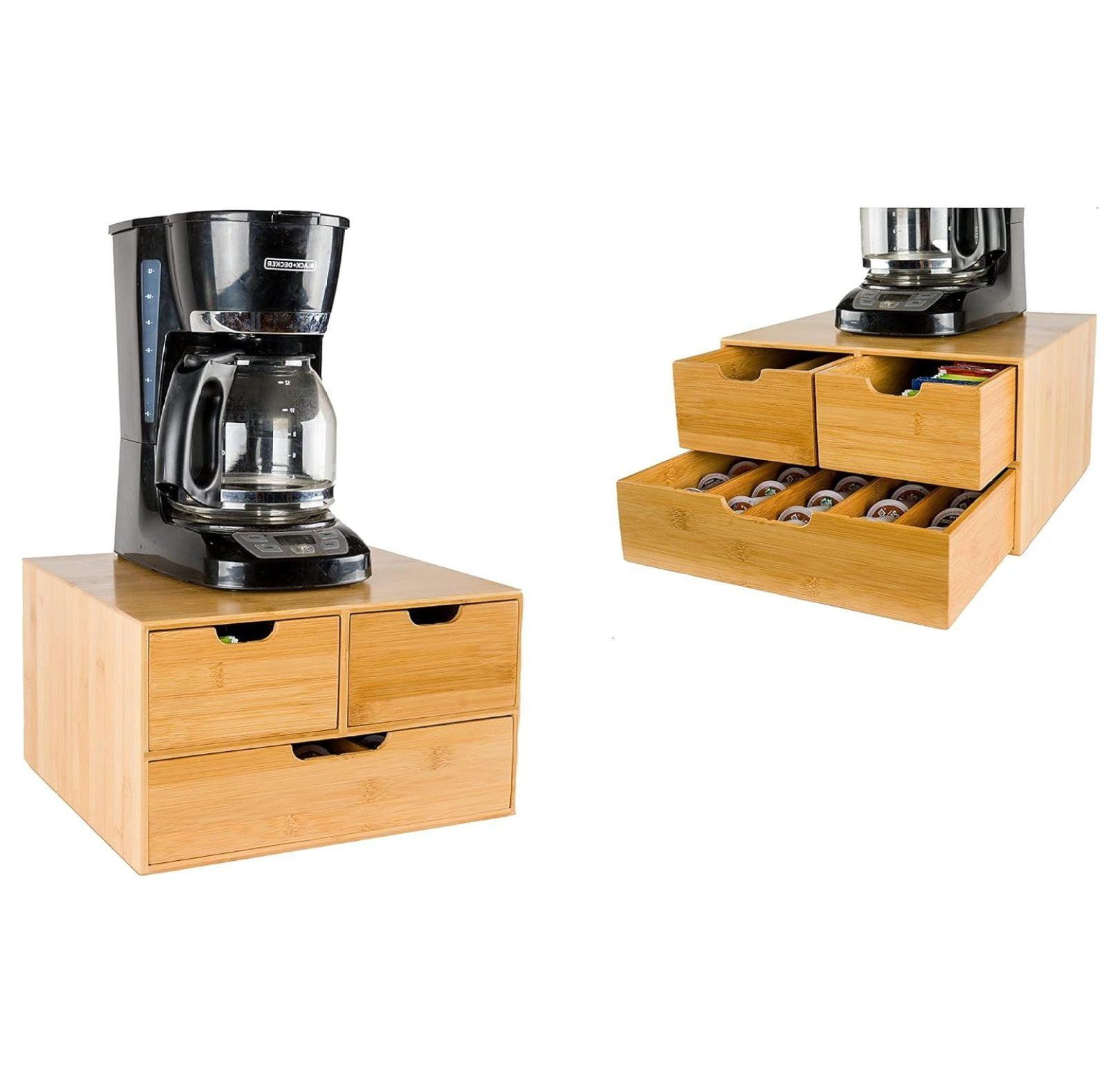 Drevy Extra LARGE Bamboo K Cup Holder for Counter, 2Tier KCup