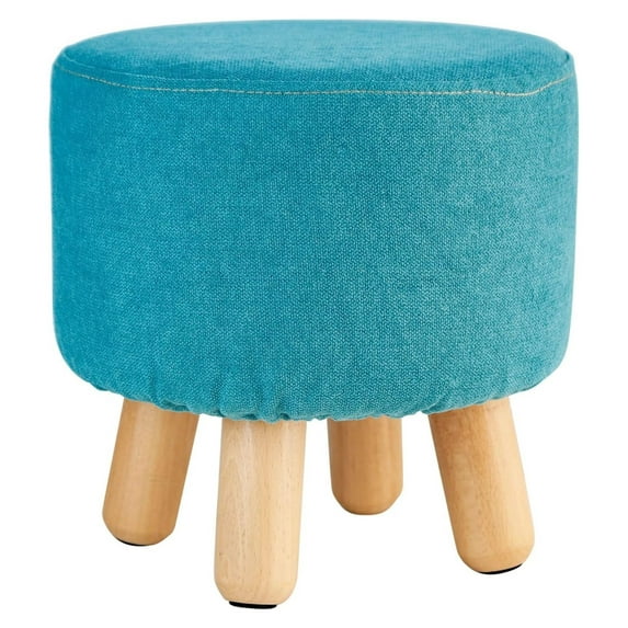 Drevy Fabric Round Padded Ottoman Foot Rest Stool