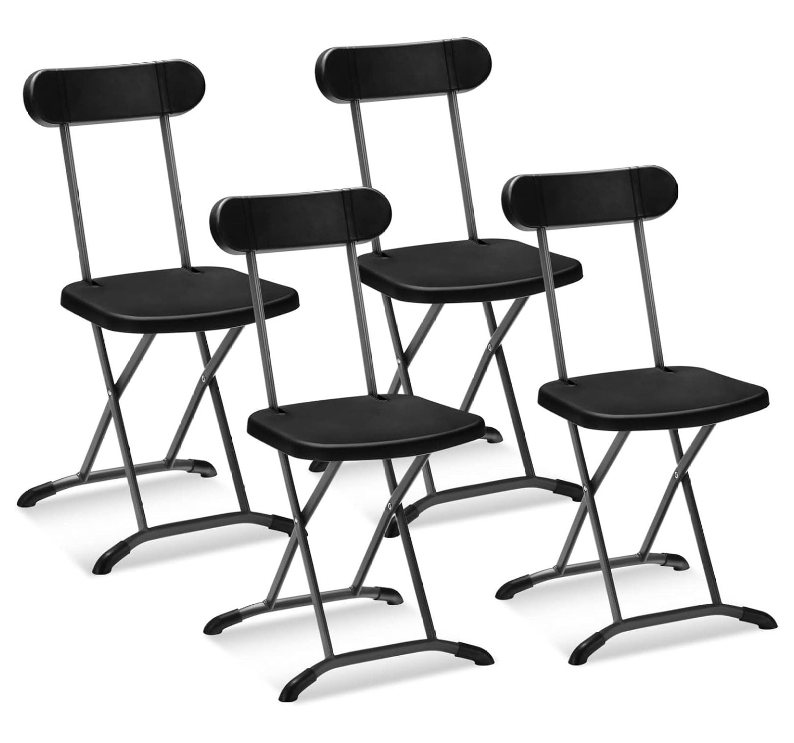 Drevy Folding Chair, 400lbs Plastic Chairs Set with Steel Frame