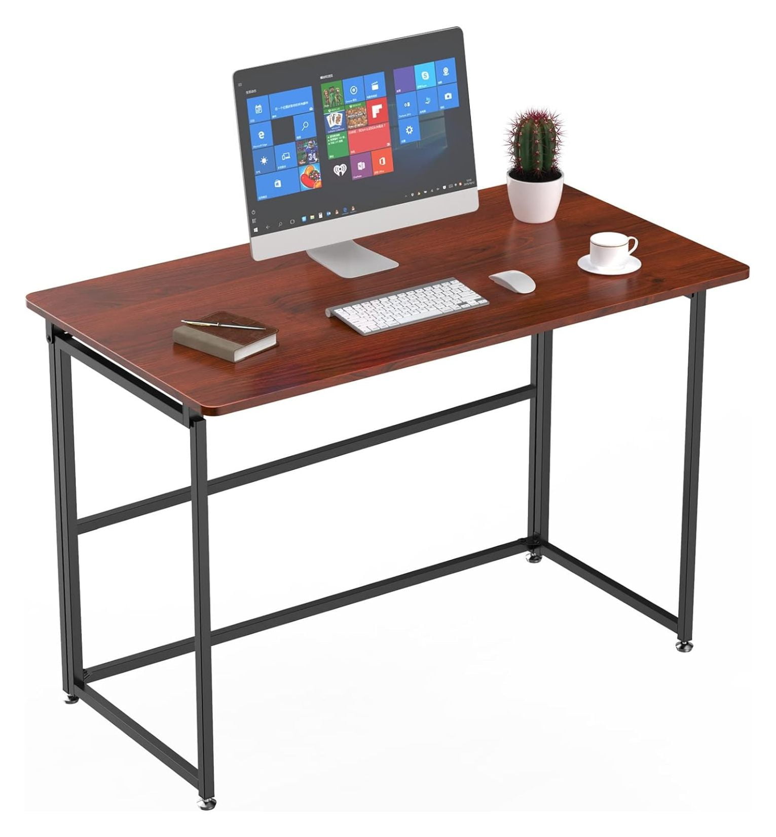 Drevy Folding Computer Desk 43 inch, Foldable Desk for Writing Study PC