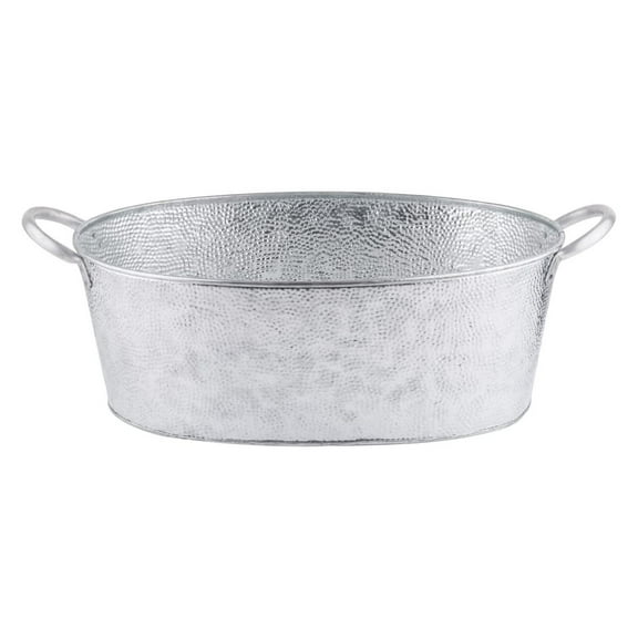 Drevy Galvanized Collection Oval Beverage Tub, 22.8 x 12.5 x 7.4-Inch