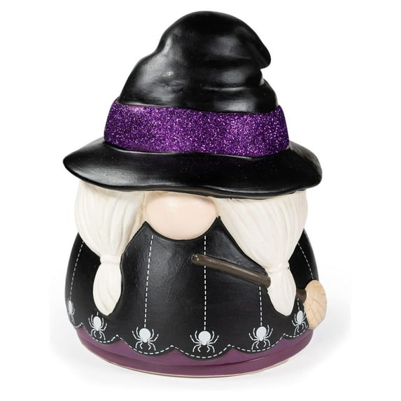 Drevy Gnome Collection, Scented Wax Cube Melter, Electric Fragrance Burner, Wickless Candle Air Freshener, Full Size Indoor Home Décor, House Decoration Year Round (Glitter Witch)