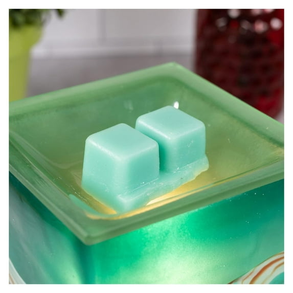 Drevy - Hand Made Art Glass Electric Scented Wax Melter - Pluggable Fragrance Wax Cube Burner - Air Freshener - Home Office Gift (Allure)