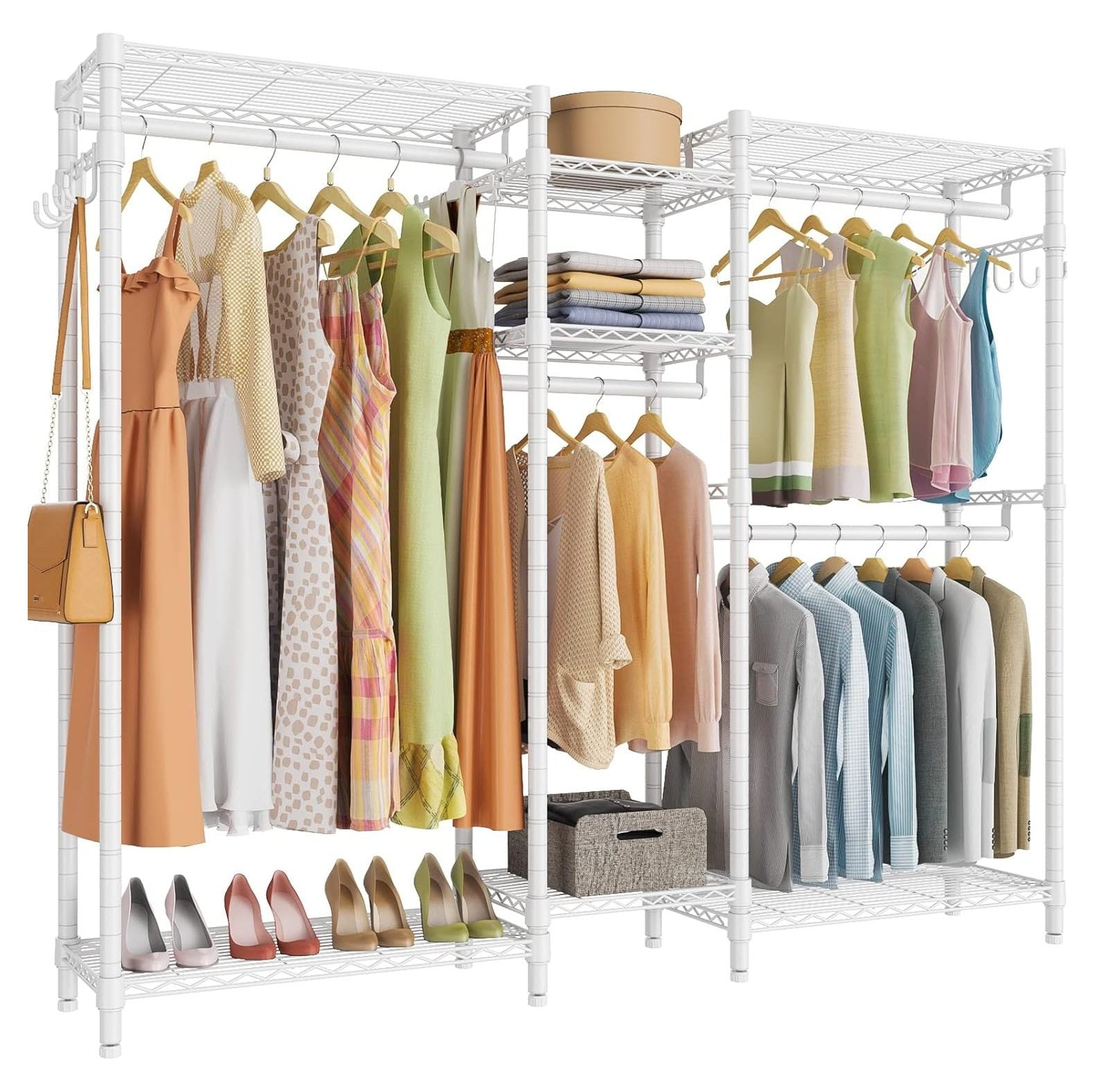 Drevy Heavy Duty Clothes Rack for Hanging Clothes, Large Garment Rack