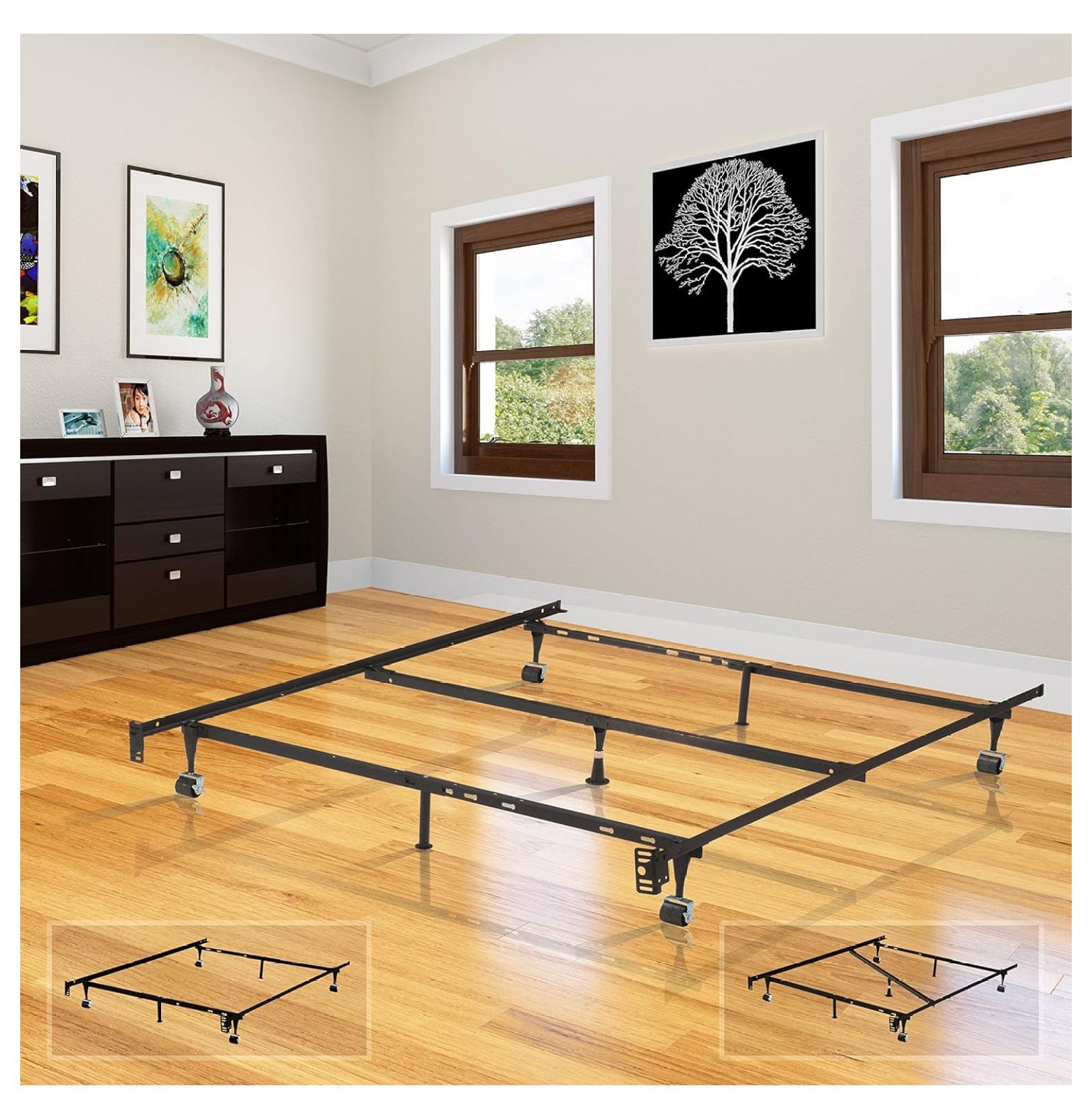 Drevy Heavy Duty Metal 7Leg Adjustable Queen, Full, Full XL, , XL, Bed