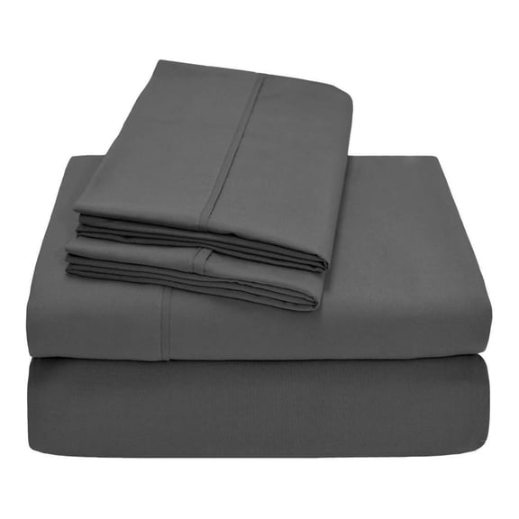 Drevy Heavy Weight Egyptian Cotton, Hotel Classic Grey Solid 1000 Thread-Count 4 Pieces Extra Long Bed Sheet Set 100%- Cotton,24 Inches Deep Pocket