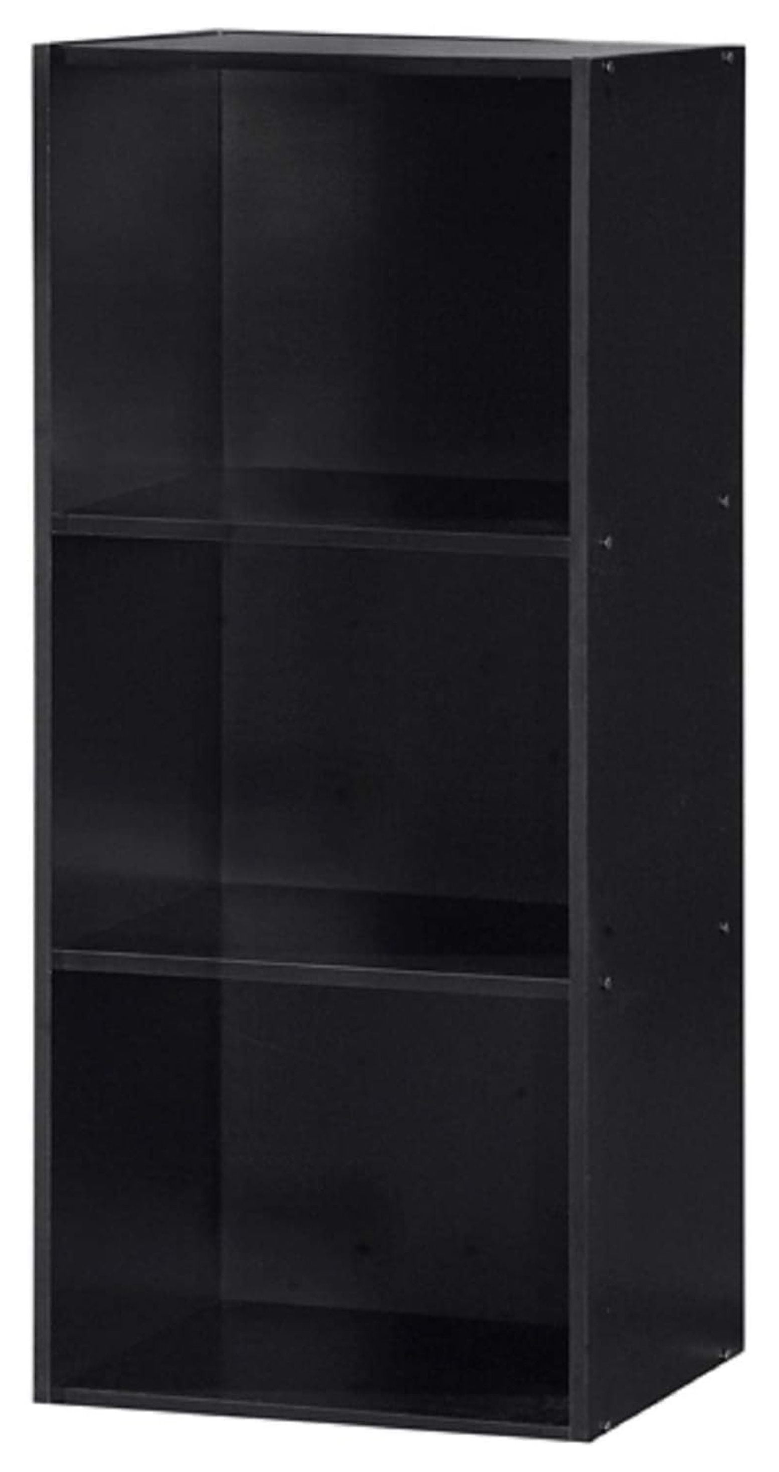 Kids' Playroom Black Bookcase with Cubes and Doors