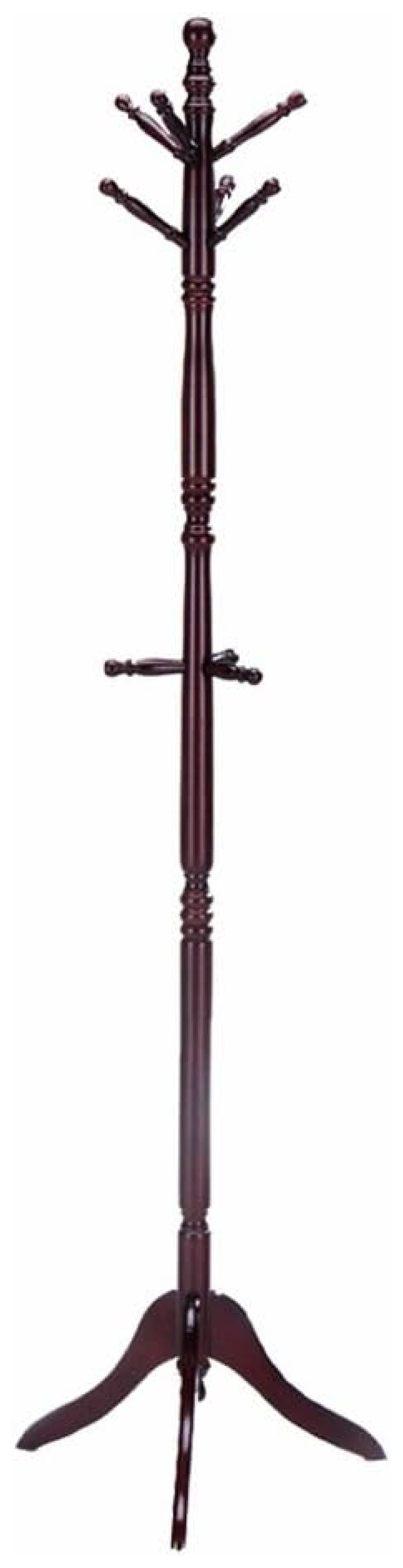 Drevy International Cherry Finish Wood Swivel Coat Rack