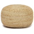 thumbnail image 1 of Drevy Jute Circular Low Pouf Ottoman - Braided Pouffe Accent Chair Round Seat Footrest for Living Room, Bedroom, Nursery, kidsroom, Patio, Gym; 100% Jute (18"x18"x10"; Natural), 1 of 5