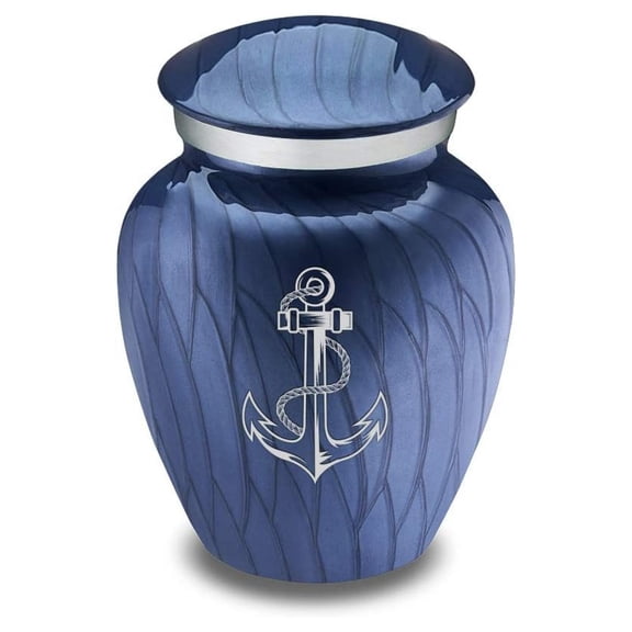Drevy Keepsake Anchor Cremation Urn (Pearl Cobalt Blue)