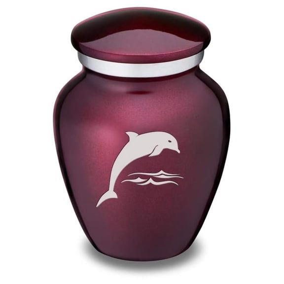 Drevy Keepsake Dolphin Cremation Urn (Cherry Purple)
