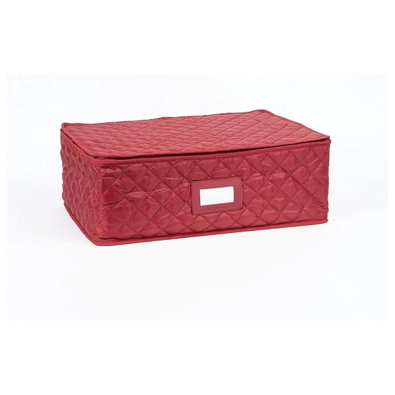 Drevy Keepsakes - Serveware Storage - Padded Protection - ID Window - Stain Resistant - Machine Washable - China Storage-Red