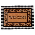 thumbnail image 1 of Drevy Layered Welcome Mats - Standard Welcome Mat - Natural Fade - Vinyl Backed - Outdoor - Front Door Entryway Mats (30 x 42-Layered, Welcome with Scroll Border), 1 of 8