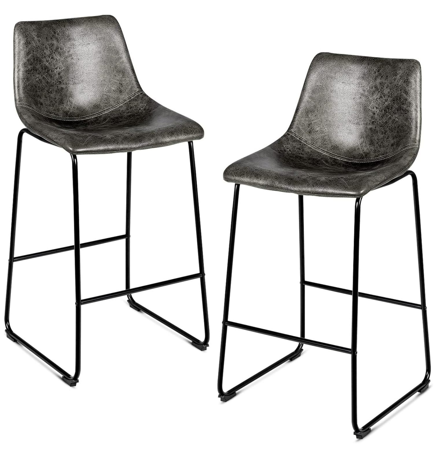 Drevy Leather Bar Height Barstools with Back 30 inch Counter Bar Stools