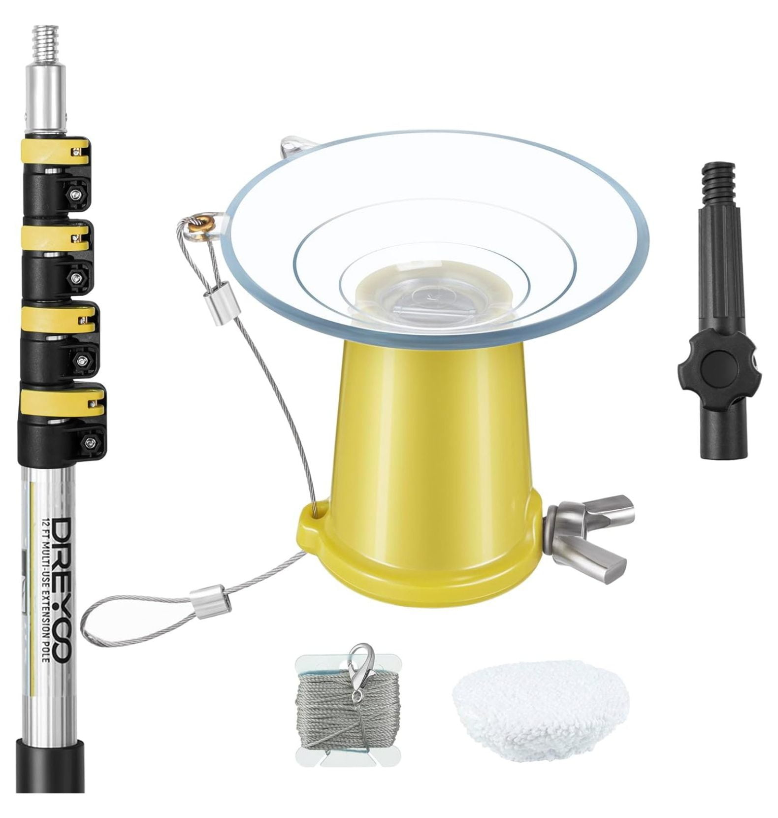 Drevy Light Bulb Changer for High Ceilings and Recessed Lights w/ 3 to