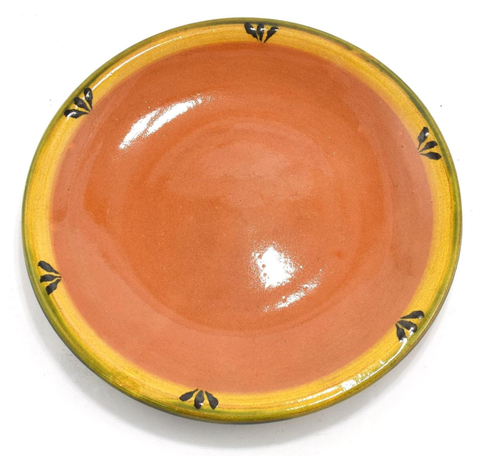 Drevy, Mexican Clay Dinner Plate, Trefoil Design, 10 inch