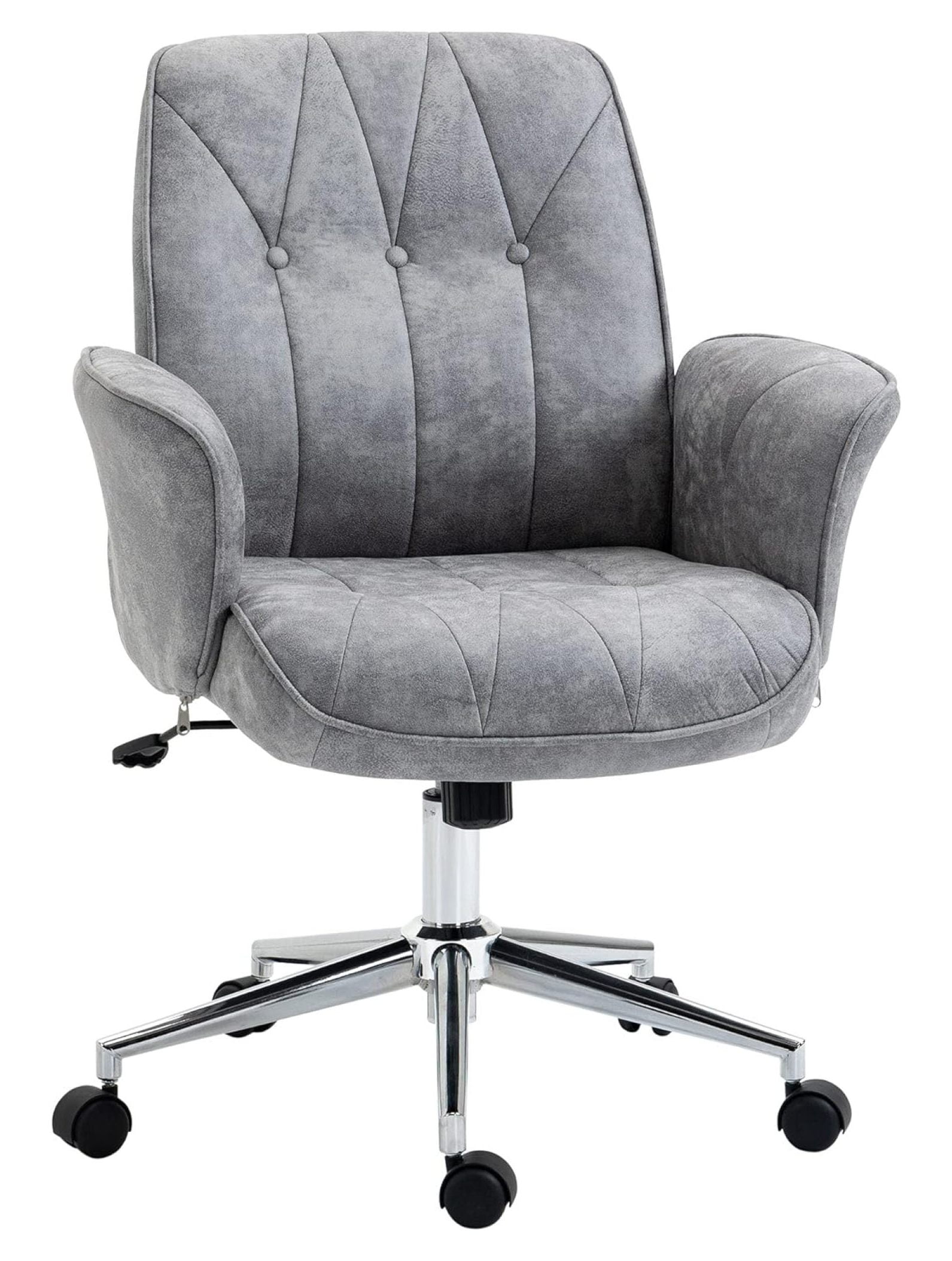 Gray Microfiber Adjustable Office Chair with Swivel Wheels
