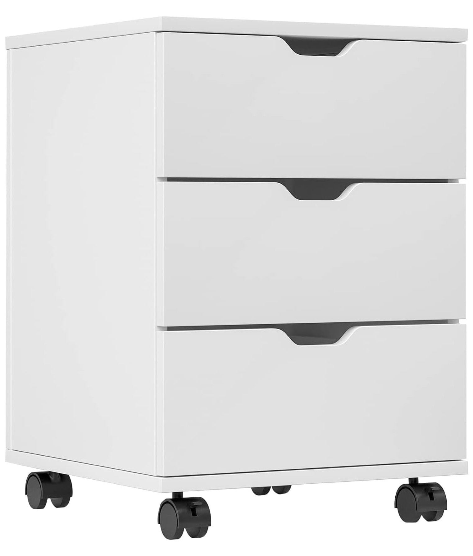Drevy Mobile File for Home Office, 3 Drawer Chest Wood, Drawers