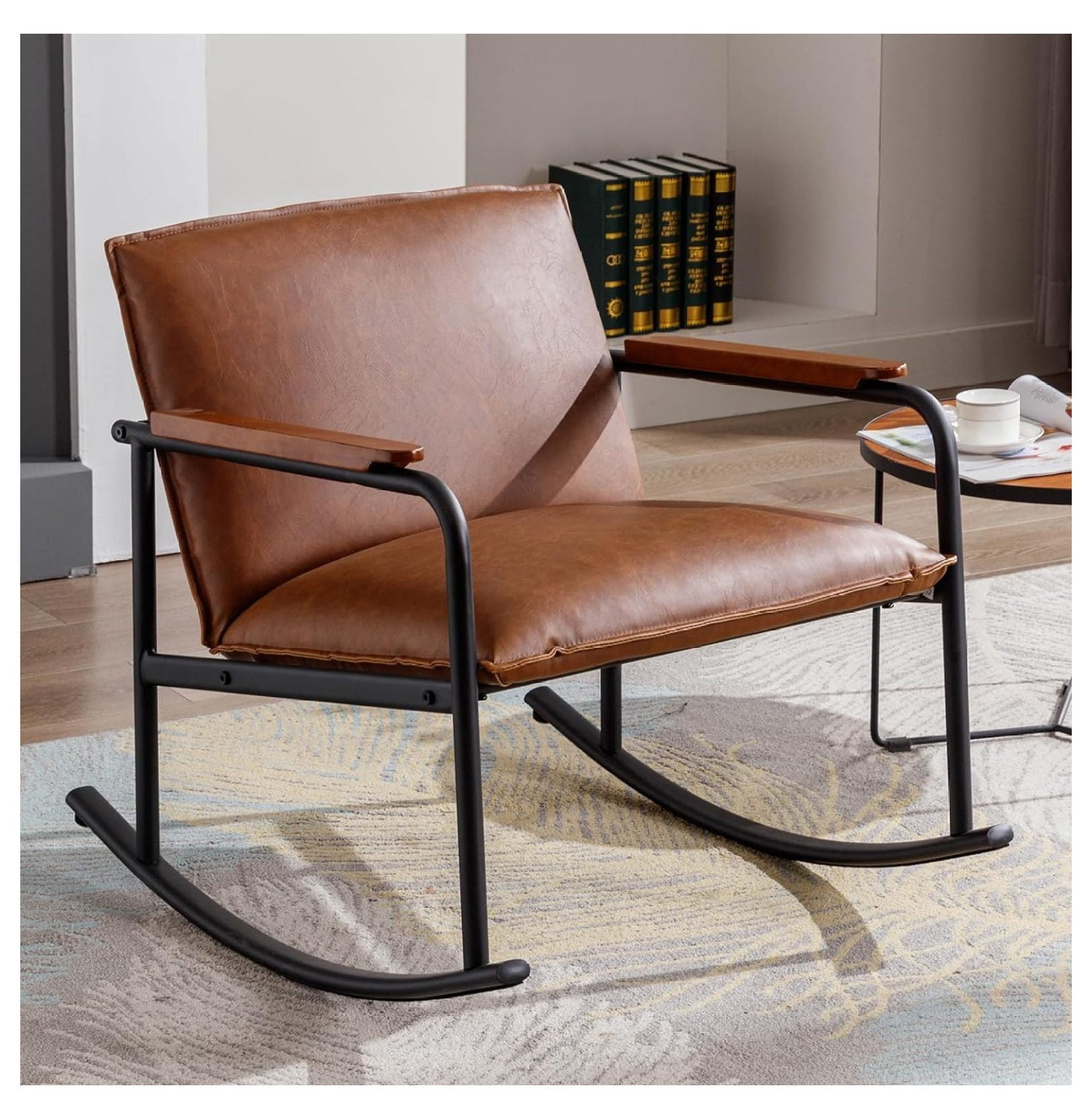 Drevy Modern Accent Rocking Chair, Century Upholstered Glider Rocker