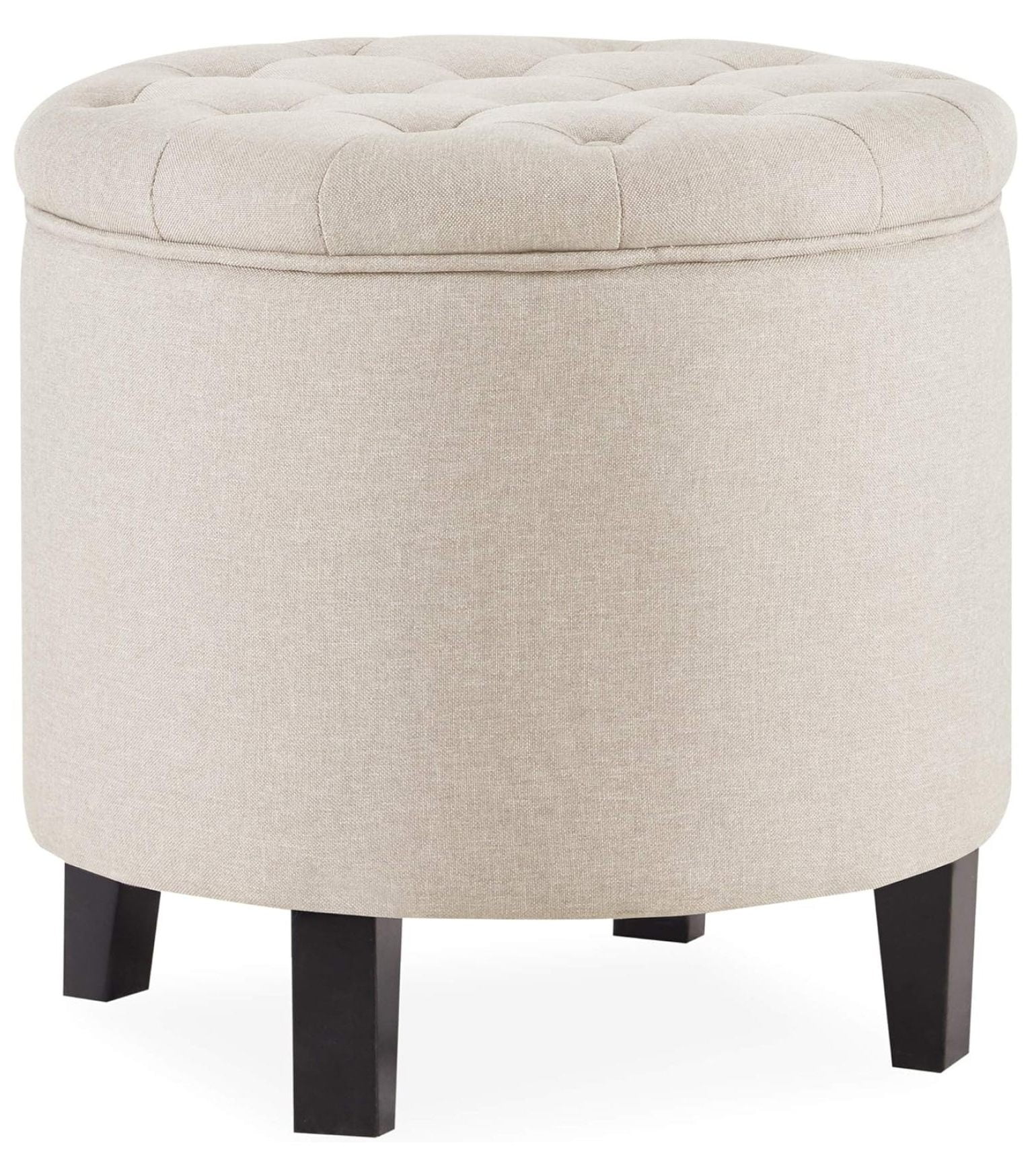 Drevy Modern Button Tufted Accent Storage Ottoman, Small Upholstered ...