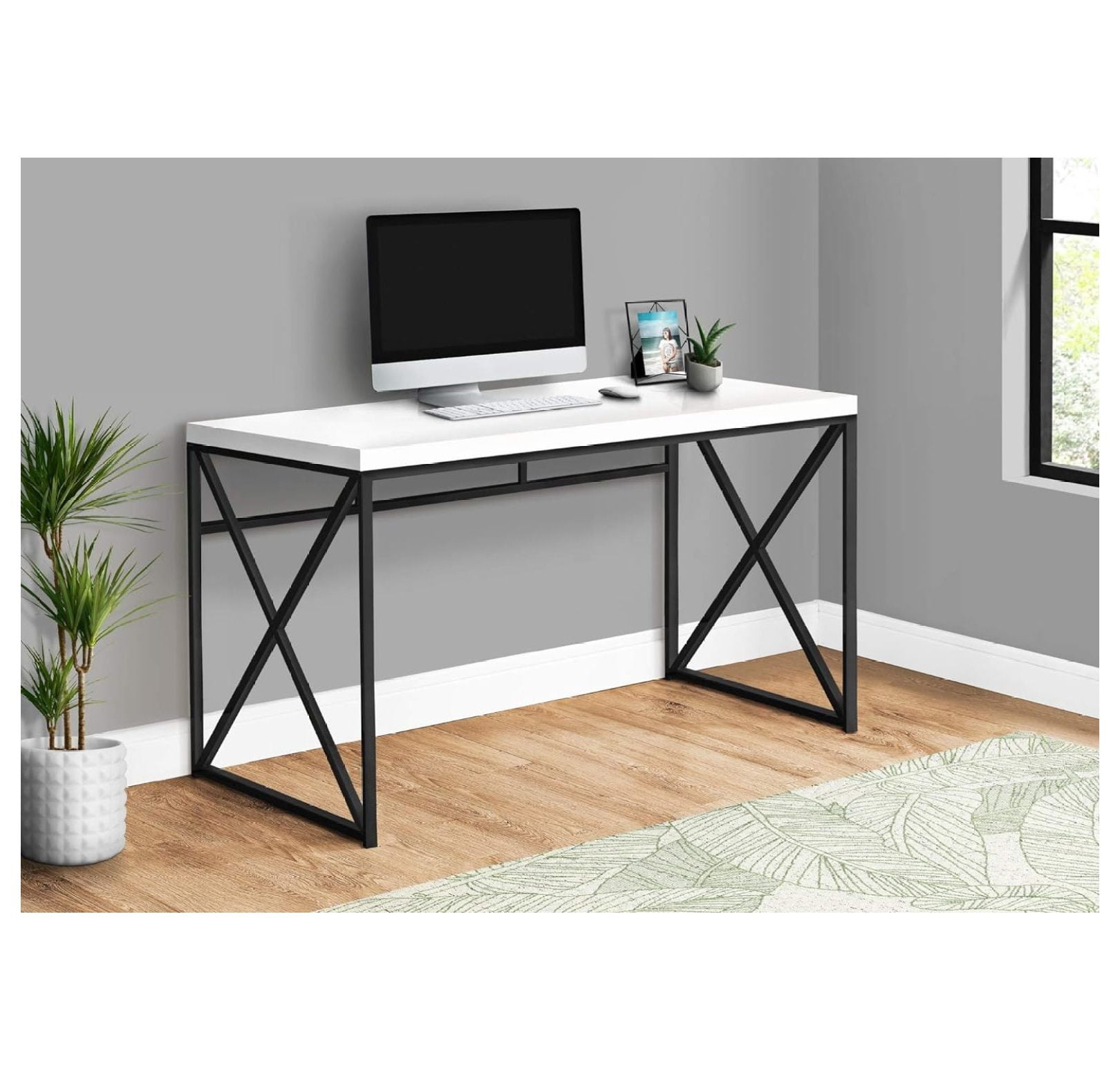 Drevy Modern Industrial -Home & Office Writing Table with Sturdy ...