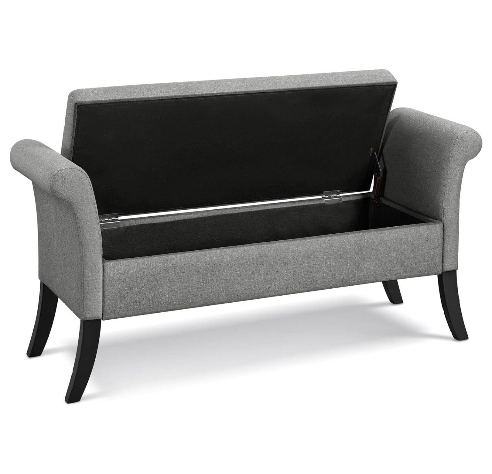 Drevy Modern Storage Bench Entryway Storage Ottoman with Rolled Arms