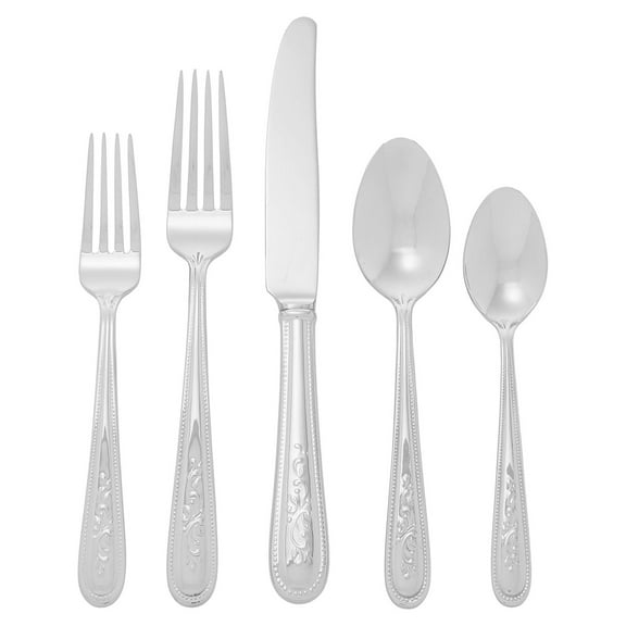 Drevy Opal Innocence Flatware 5-Piece Place Setting - , Silver