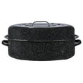 thumbnail image 1 of Drevy Oval Roaster 19 inch with Lid (Speckled Black) - Enamelware roasting pan. Home or on the Grill. Great Grilling, Boiling, Baking or Roasting. Dishwasher Safe., 1 of 6