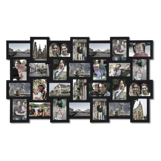 Drevy PF0553 Black Wood Wall Hanging Picture Photo Frame Collage 4x6
